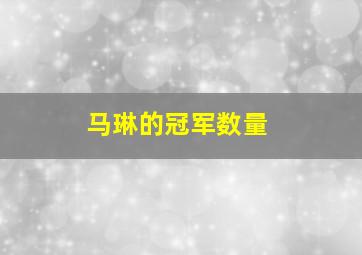 马琳的冠军数量