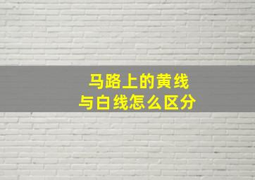 马路上的黄线与白线怎么区分