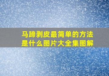 马蹄剥皮最简单的方法是什么图片大全集图解