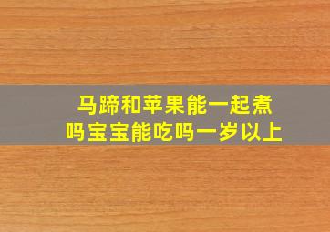 马蹄和苹果能一起煮吗宝宝能吃吗一岁以上