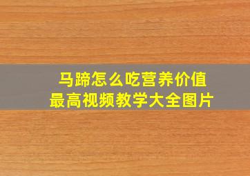 马蹄怎么吃营养价值最高视频教学大全图片