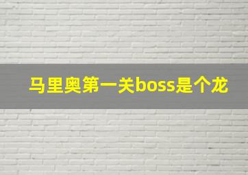 马里奥第一关boss是个龙