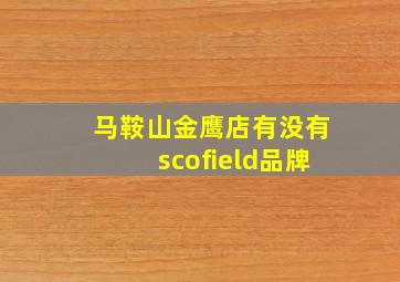 马鞍山金鹰店有没有scofield品牌