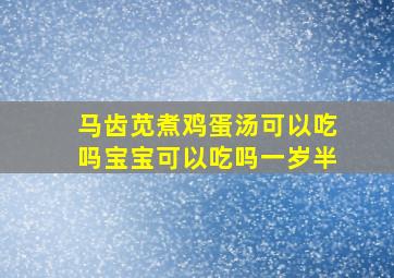 马齿苋煮鸡蛋汤可以吃吗宝宝可以吃吗一岁半