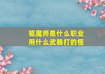 驱魔师是什么职业用什么武器打的怪