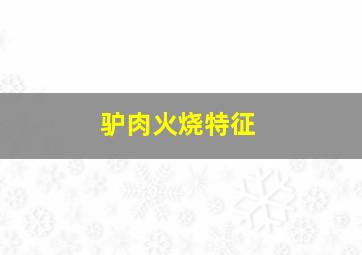 驴肉火烧特征