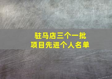 驻马店三个一批项目先进个人名单