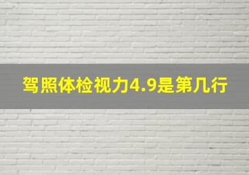 驾照体检视力4.9是第几行