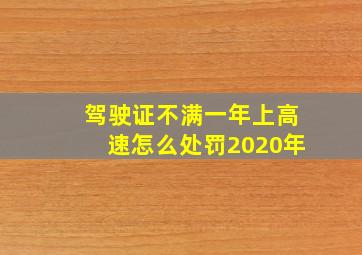 驾驶证不满一年上高速怎么处罚2020年