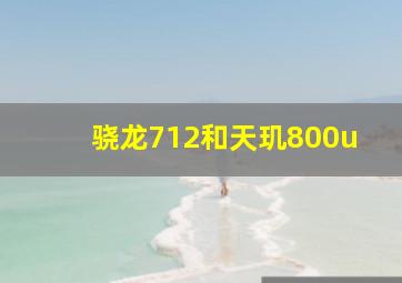 骁龙712和天玑800u