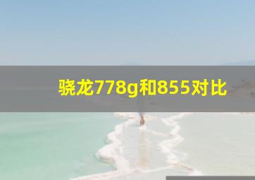 骁龙778g和855对比