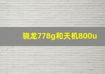 骁龙778g和天机800u