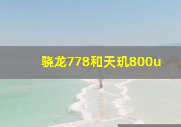 骁龙778和天玑800u