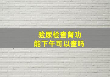 验尿检查肾功能下午可以查吗