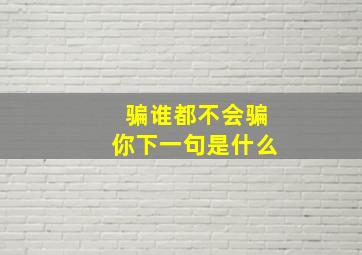 骗谁都不会骗你下一句是什么