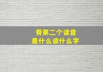 骨第二个读音是什么读什么字