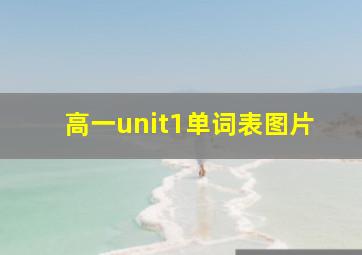 高一unit1单词表图片