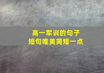 高一军训的句子短句唯美简短一点