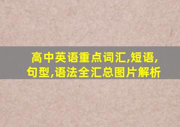 高中英语重点词汇,短语,句型,语法全汇总图片解析