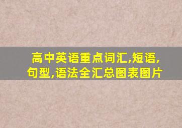 高中英语重点词汇,短语,句型,语法全汇总图表图片