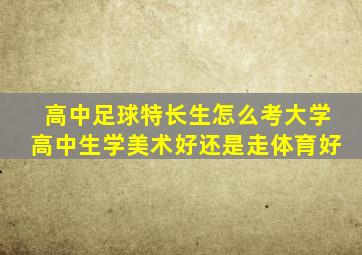 高中足球特长生怎么考大学高中生学美术好还是走体育好