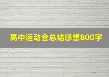 高中运动会总结感想800字