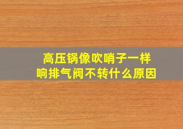 高压锅像吹哨子一样响排气阀不转什么原因