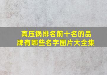 高压锅排名前十名的品牌有哪些名字图片大全集