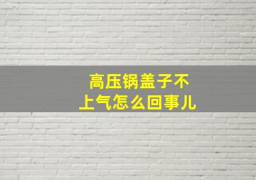 高压锅盖子不上气怎么回事儿