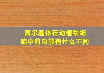 高尔基体在动植物细胞中的功能有什么不同