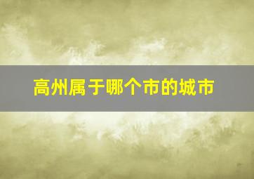 高州属于哪个市的城市