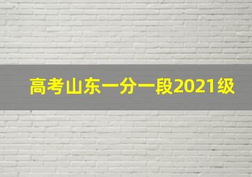 高考山东一分一段2021级