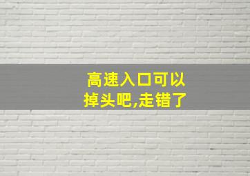 高速入口可以掉头吧,走错了