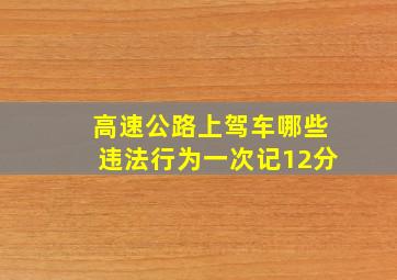 高速公路上驾车哪些违法行为一次记12分