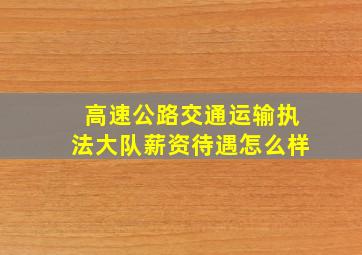 高速公路交通运输执法大队薪资待遇怎么样