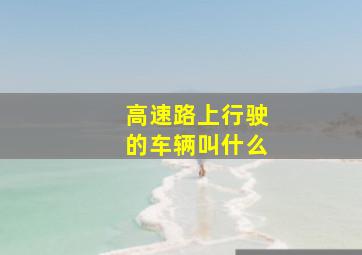 高速路上行驶的车辆叫什么