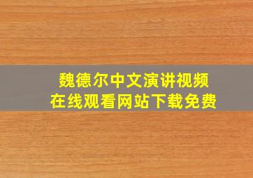 魏德尔中文演讲视频在线观看网站下载免费