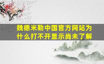 魏德米勒中国官方网站为什么打不开显示尚未了解