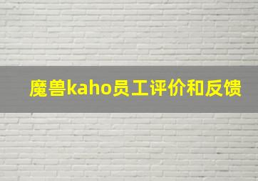 魔兽kaho员工评价和反馈