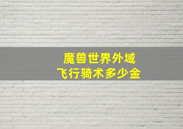 魔兽世界外域飞行骑术多少金