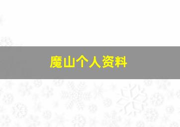 魔山个人资料