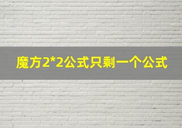 魔方2*2公式只剩一个公式