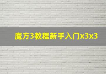 魔方3教程新手入门x3x3