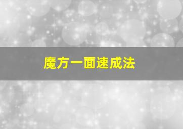 魔方一面速成法