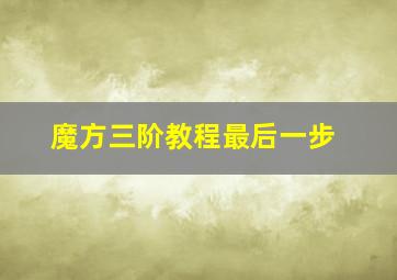 魔方三阶教程最后一步