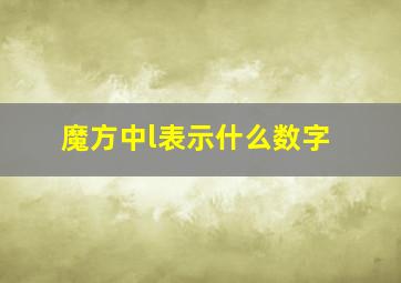 魔方中l表示什么数字