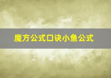 魔方公式口诀小鱼公式