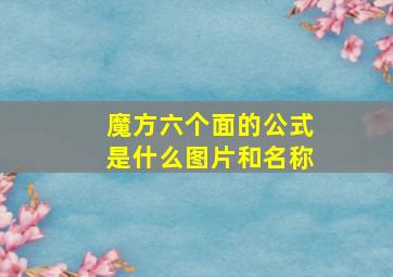 魔方六个面的公式是什么图片和名称