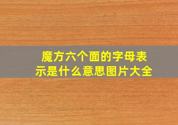 魔方六个面的字母表示是什么意思图片大全