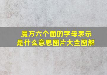 魔方六个面的字母表示是什么意思图片大全图解